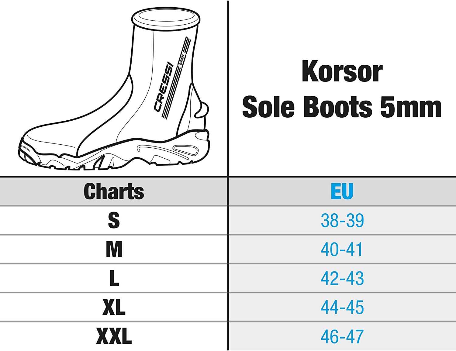 Cressi Unisex Korsor Diving Booties in 6mm Neoprene with Rigid Sole, Black, M-7 7.5 UK, M-7/7.5 - Image 4