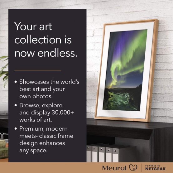 Meural MC321LW Canvas II – the Smart Art Frame with 55 cm HD Digital Canvas, 41x61 cm Light Wood (WiFi-Connected) - Image 2