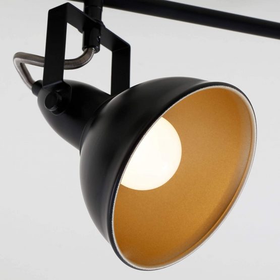 Briloner Leuchten - Ceiling Light, 4-Bulb Spotlight, Rotatable and Pivotable Spinner, Retro/Vintage, 4 x E14, 40 Watt, Metal, Black-Gold, 790x190mm (LxH),2049-045 - Image 3