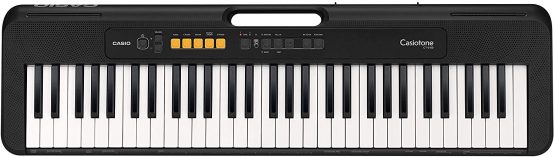 Casio CT-S100AD 61 Key Slimline and Super compact Portable Electronic Keyboard in Black with AC Adapter Included Black one size
