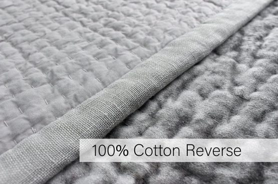 Riva Paoletti Brooklands Luxury Super King Size Bedspread - Silver Grey - Velvet Feel Quilt Design - Linen Border - 100% Polyester Filling - 265 X 265 cm (104" X 104" Inches) - Designed In The UK - Image 3