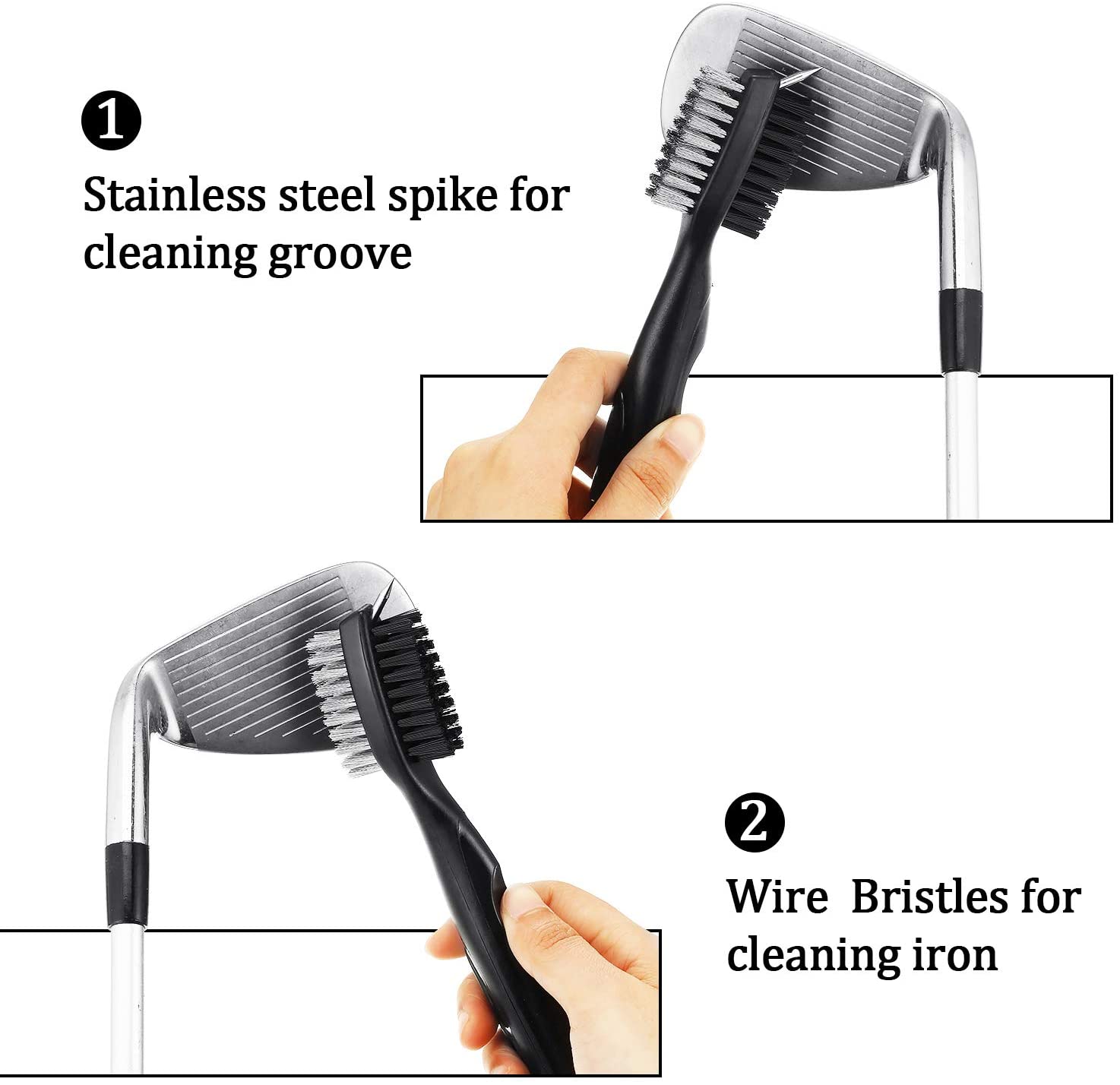 4 Pack Golf Club Brush Groove Cleaner Nylon and Spike Cleaning Tool