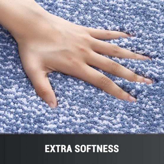Color&Geometry 40 x 60cm Microfiber Soft Bath Mat, Non-slip Bathroom Mat Machine-washable, Shower Water Absorbent Bath Rug Durable Floor Mats (Blue) - Image 4