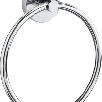 Croydex QM741541 Flexi-Fix Romsey Towel Ring with Zinc Alloy Construction, Chrome, 4.3x18.5x16.5 cm