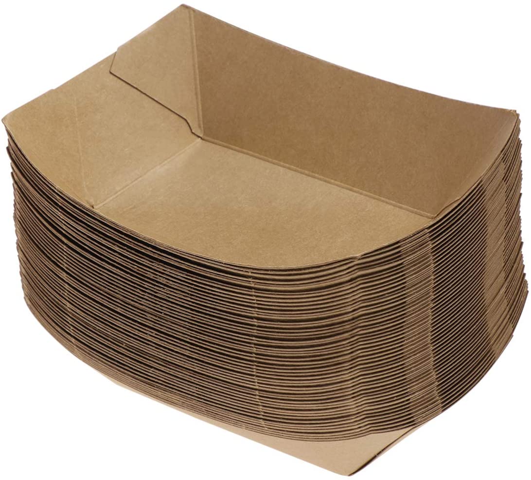 Toyvian Paper Food Tray, Ship Shape Take Out Containers for Lunch Salad Fast Food, As Shown, 16x12.5x3.5cm