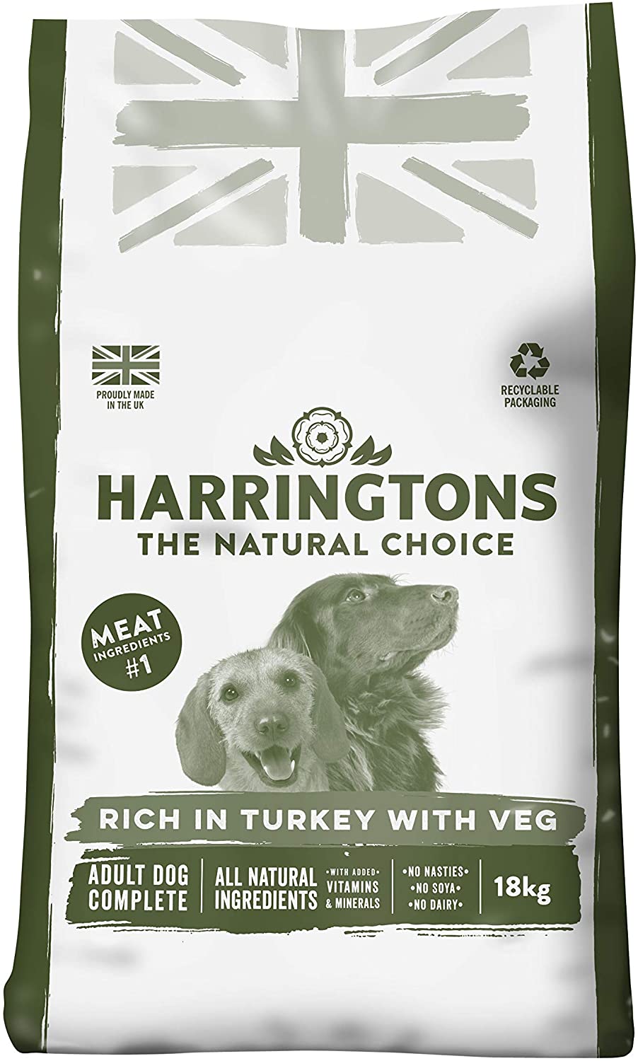 Harringtons Complete Dry Adult Dog Food Turkey & Veg 18kg - Made with All Natural Ingredients (Packaging may vary) - Image 2