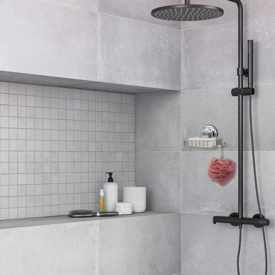 MaxHold No-Drilling / suction Cup Soap Basket - Soap Dish Holder with Hook- Vaccum System - Stainless Steel - Sponge Holder for Bathroom & Kitchen - Image 2