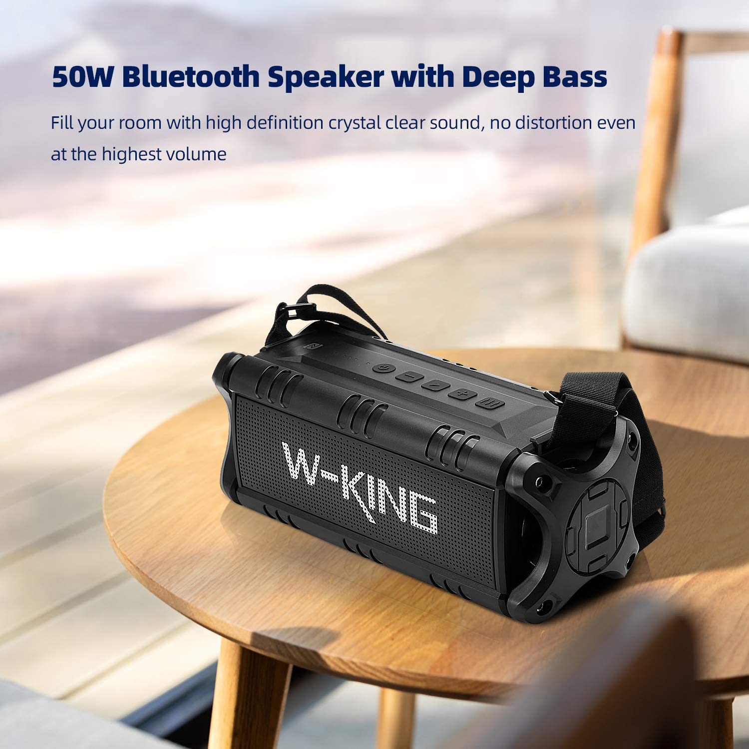 W-KING 90W Max Bluetooth Speaker, IPX6 Waterproof Portable Speakers Wireless Bluetooth - Image 3