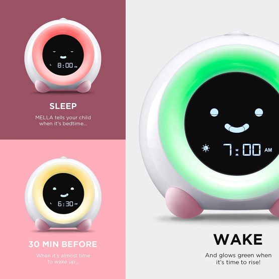 Mella Ready to Rise Children's Trainer, Alarm Clock, Night Light and Sleep Sounds Machine (Blush Pink) - Image 2