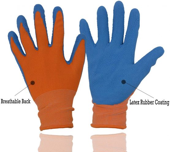 2 Pairs Kids Garden Gloves for Age 2-3, Age 4-5, Age 6-13, Foam Rubber Coated Gardening and Work Gloves for Girls Boys（3XS,Age 4-5） - Image 2
