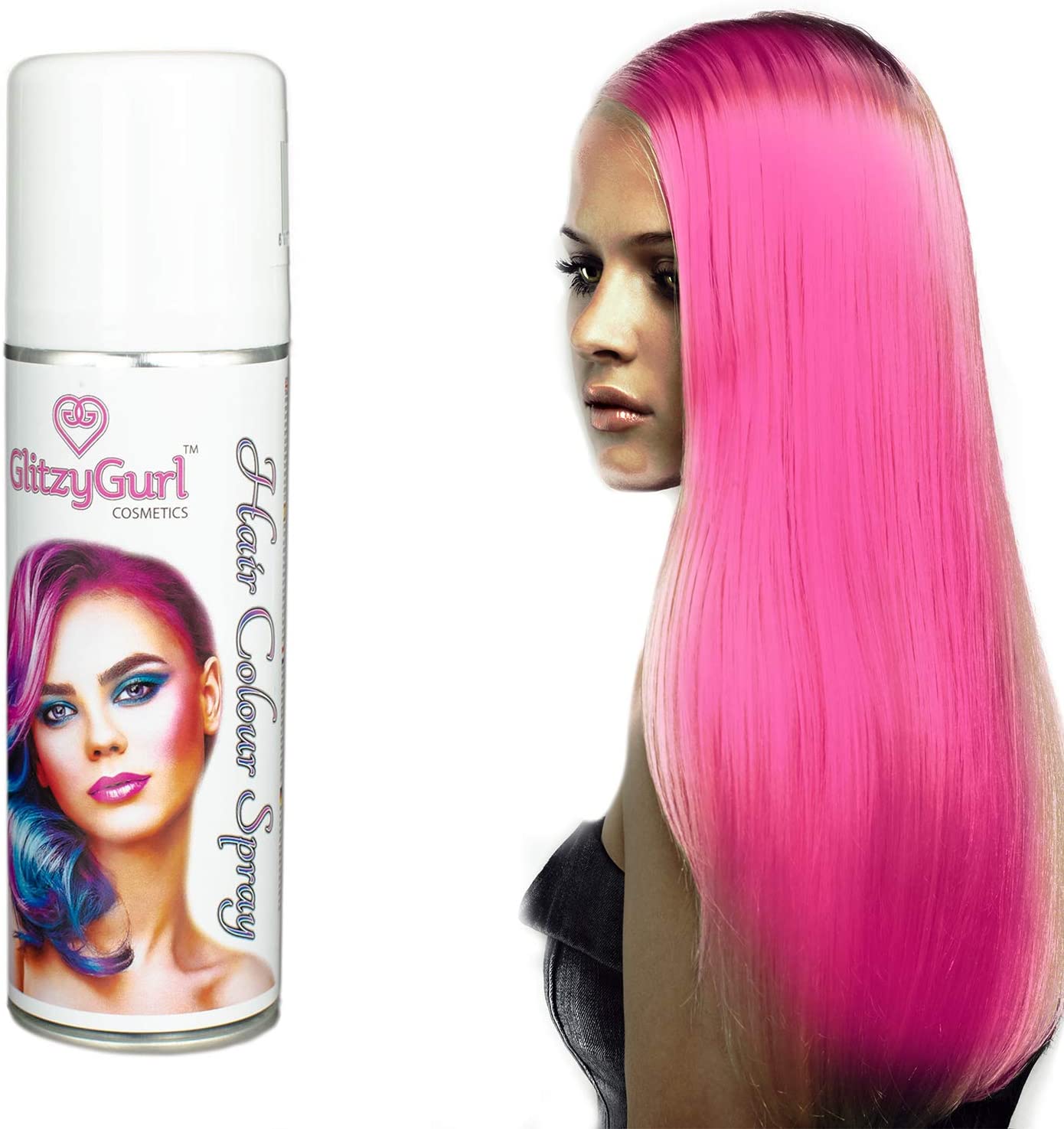 Hair Colour Spray 125ml Temporary Hair Kids Adults Halloween Temporary Dye Made in UK (Fluo Pink), 125 ml (Pack of 1)