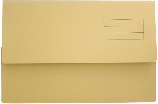 Exacompta Guildhall Plain Document Wallet, 345x245 mm, 250 gsm - Yellow, Pack of 50