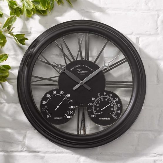Altuna 5061001 Exeter Clock with Thermometer Black - Image 3