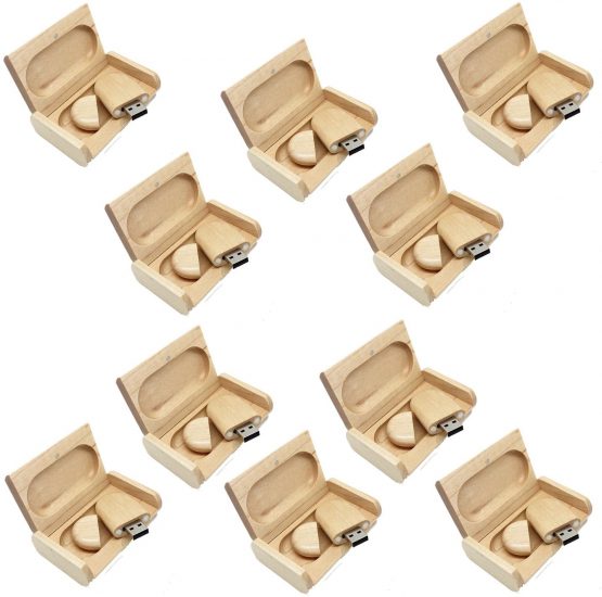 A Plus+ 10PCS 16GB Wooden USB Memory Sticks with 10 Wooden Boxes Gift USB Sticks in Bulk - Image 2