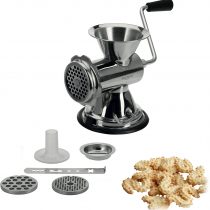 Westmark Mincer with 3 Perforated Discs, Sausage Filling Funnel and Baking Attachment, Size 8, with Suction Base, Stainless Steel/Plastic, Silver, 97772260