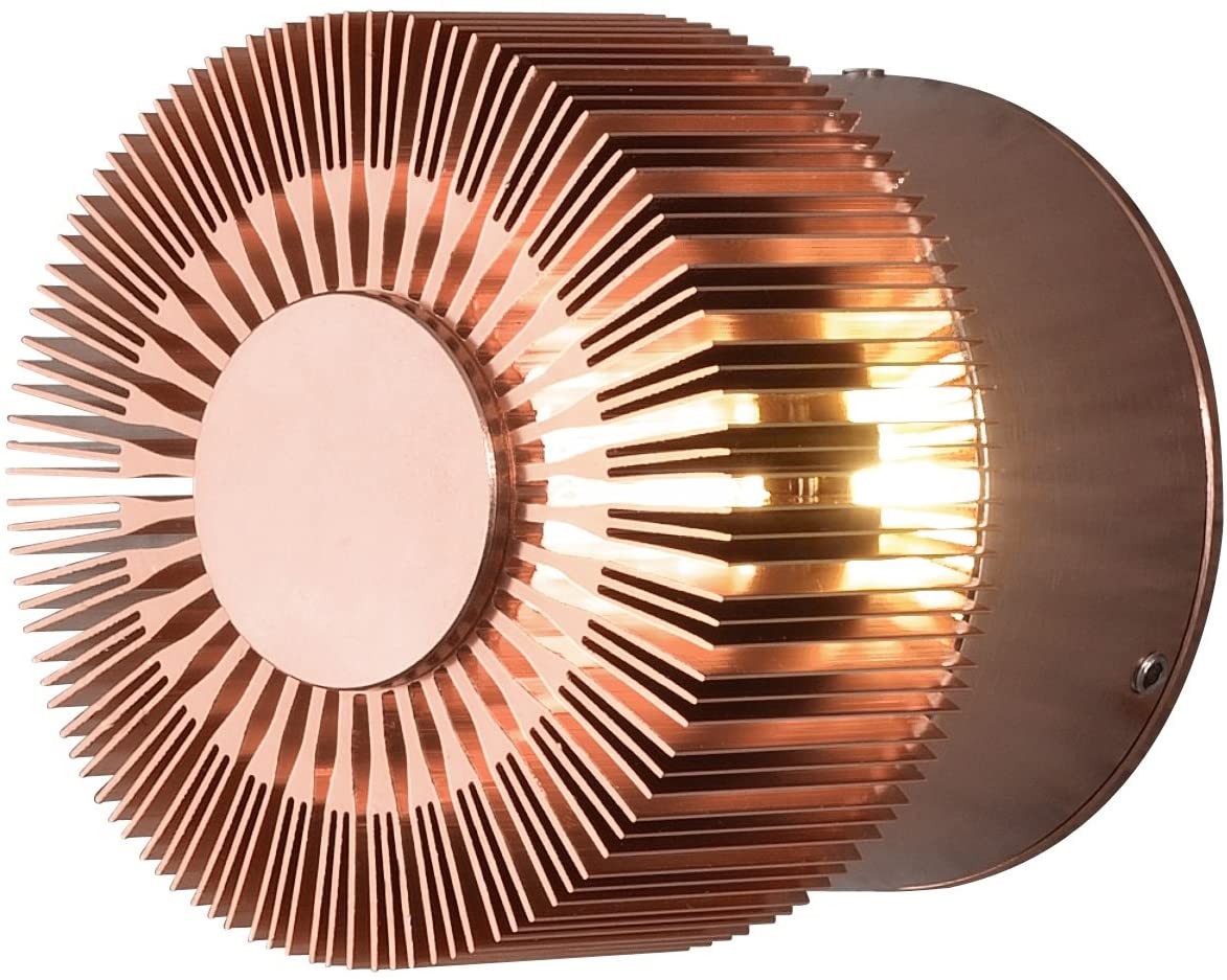 Konstsmide Outdoor Wall Lights/Monza Round Fan/LED High Power 1 x 3 Watt LED Clear Glass Lens/Outside Copper Anodised