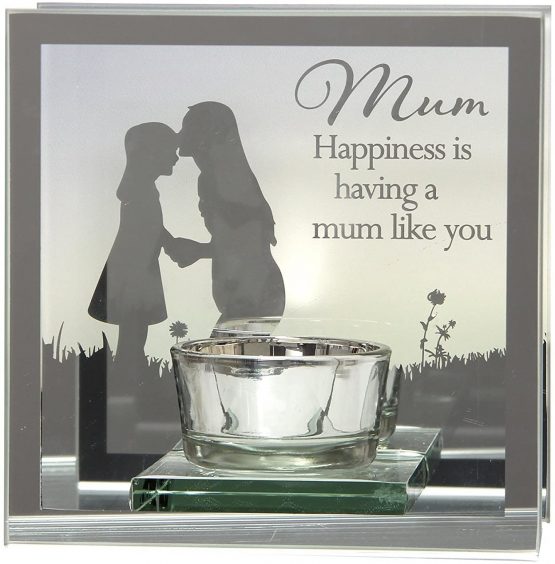 Mum 'Happiness is having a mum like you' Reflections from the Heart Mirrored Tea Light 61570