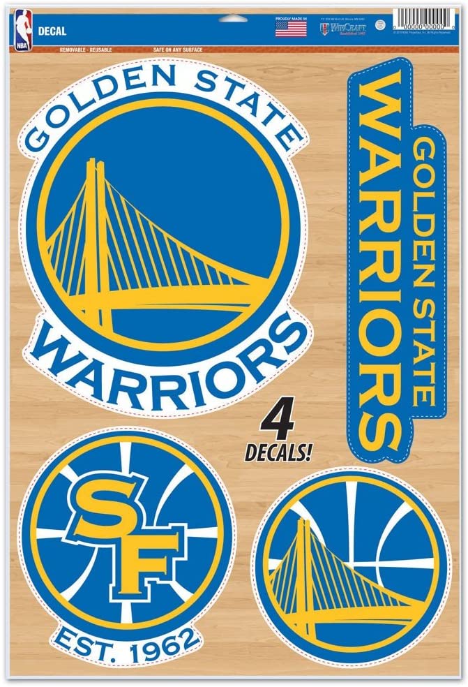 NBA Golden State Warriors WCR87247014 Multi-Use Decal, 11" x 17", Blue, 43.2L x 30.5W cm