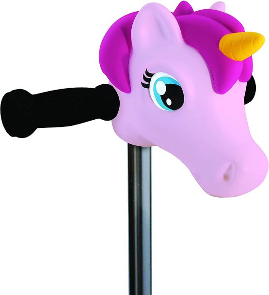 Scootaheadz Unicorn: Kids Scooter Accessories Scooter Unicorn Head | Light Pink | Fits Most Childrens 2 Wheeled and 3 Wheeled Scooters | T-Bar Handle Scooter Unicorn Head for Girls