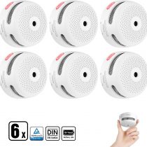 X-Sense Mini Smoke Alarm, 10-Year Battery Fire Alarm Smoke Detector with LED Indicator & Silence Button, Conforms to EN14604 Standard, XS01, 6-Pack