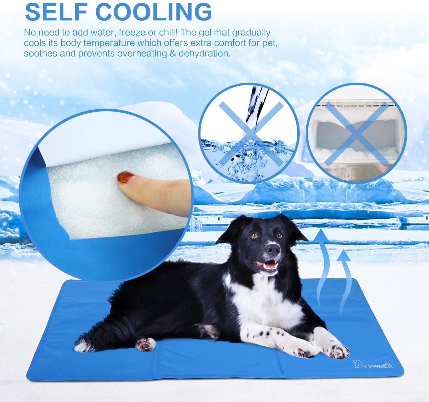 pecute Dog Cooling Mat Extra Large 140x90cm, Durable Pet Cool Mat Non-Toxic Gel Self Cooling Pad, Great for Dogs Cats in Hot Summer - Image 2