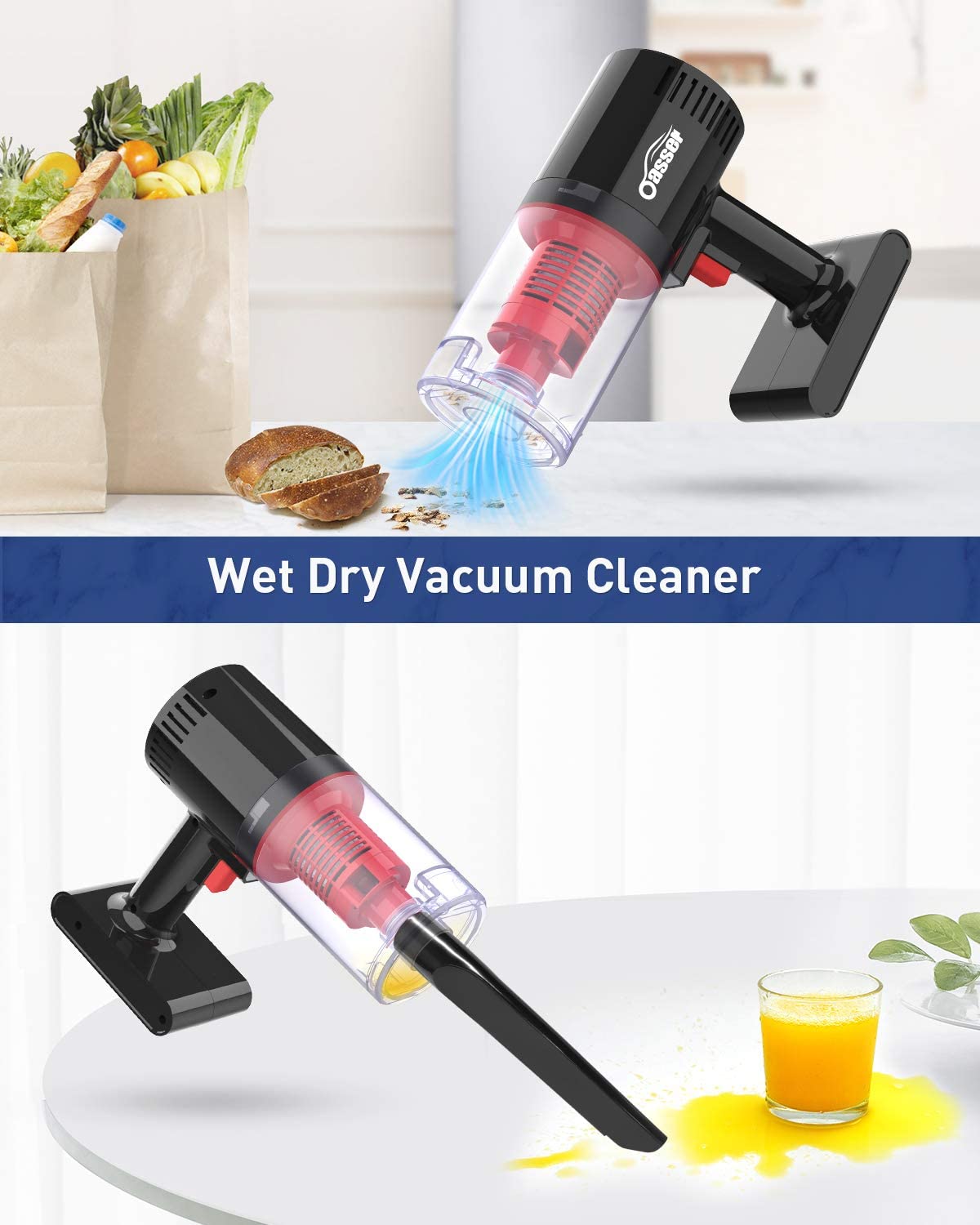 Oasser Cordless Handheld Vacuum Cleaner Portable Handheld Car Vacuum