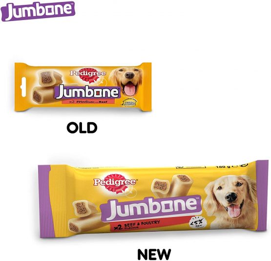 Pedigree Jumbone - Medium Adult Dog Treats with Beef and Poultry Flavour, 24 Chews 180 g - Image 2