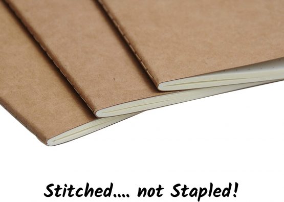Wanderings Travelers Journal Refills - Assorted Set Blank, Dot and Lined Inserts, Set of 3 Journal Refills for Leather Travel Notebooks 21cm x 14cm 3 x 80 Pages - Image 3