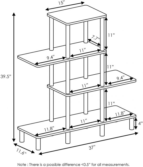 Furinno Toolless Shelves, Wood, Espresso/Black, one size - Image 2