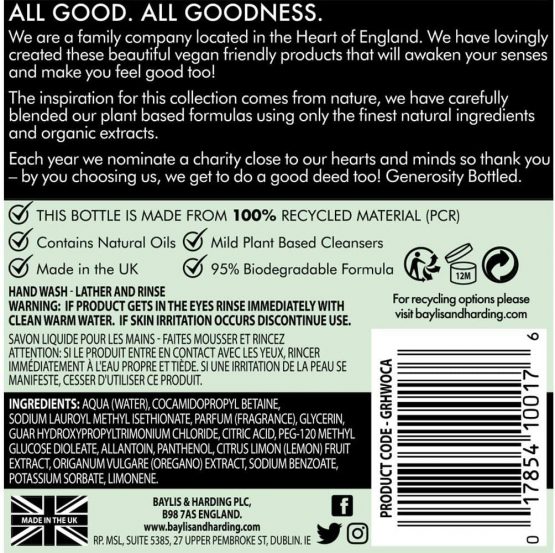 Baylis & Harding Goodness Oud, Cedar and Amber, 500 ml Hand Wash, Pack of 3 BigaMart