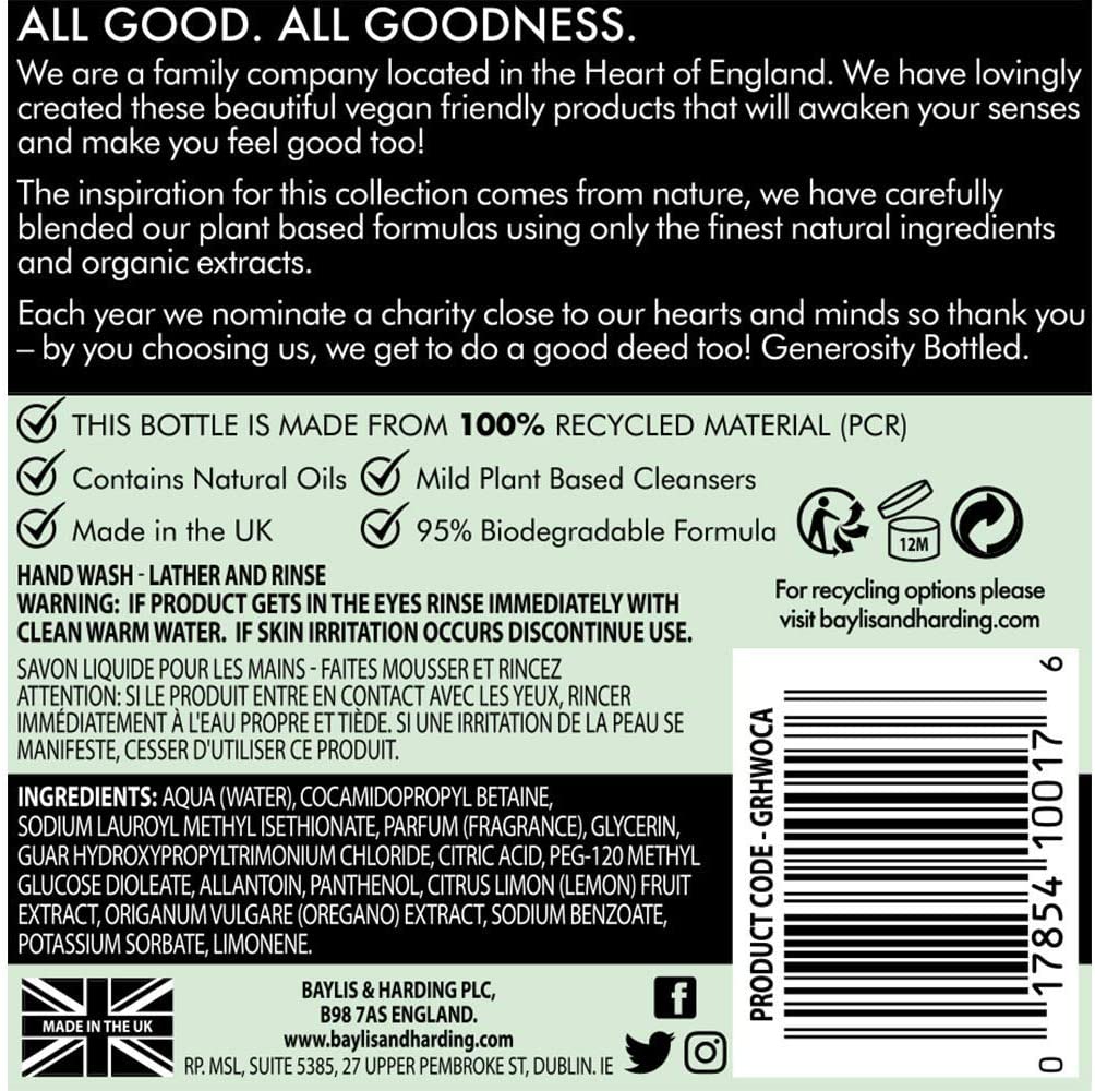 Baylis & Harding Goodness Oud, Cedar and Amber, 500 ml Hand Wash, Pack