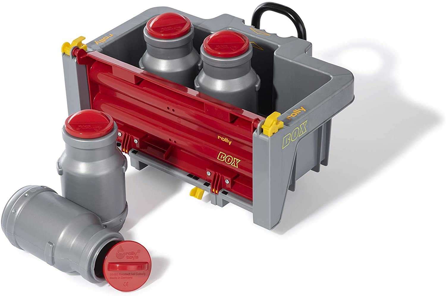 ROLLY TOYS 408894 Tretfahrzeuge rollyBox with Milk cans Transport Pedal Tractor (3-10 Years, Trough tiltable, Tailgate Off.)