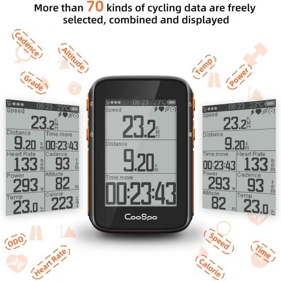 CooSpo BC200 GPS Bike Computer-Bluetooth 5.0 ANT+, Cycling Computer with 70+ Kinds of Data, Wireless Bike Speedometer Odometer for Road Bike MTB - Image 3