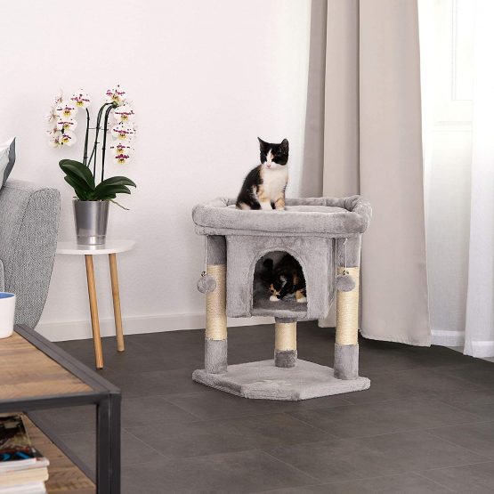GC GAVENO CAVAILIA dibea KB00330 Climbing Tree Cat Scratching Post Height 60 cm Light Grey - Image 3