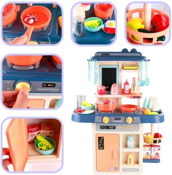 TONZE Toy Kitchen Kids Cooking Set with Pots and Pans Sets ...