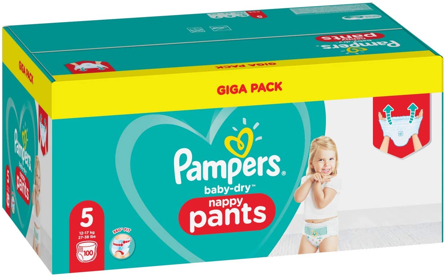 Pampers 81714242 Baby-Dry Pants Nappy Pants White, Giga, Size 5 (100 Count) - Image 2