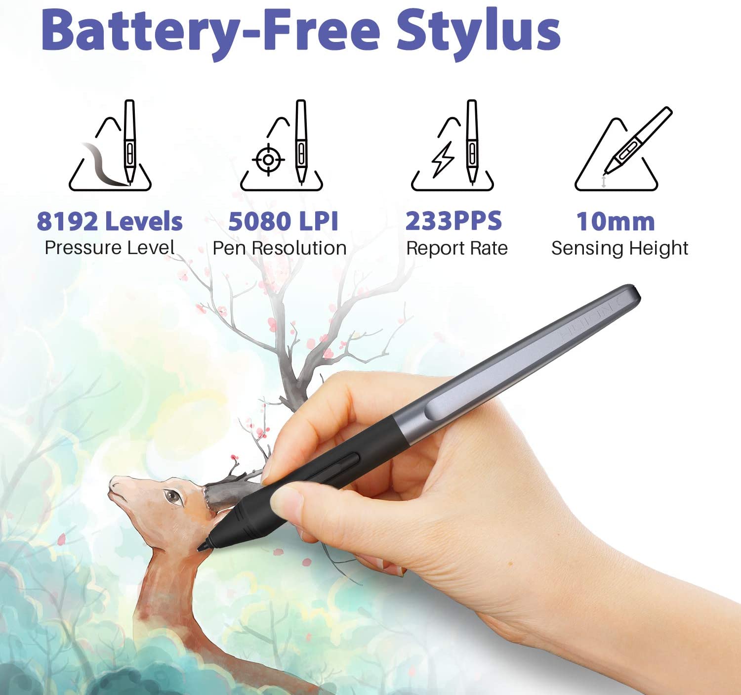 Huion Inspiroy H1060P Drawing Tablet 10×6.25 inch Upgrade Version of NEW 1060 PLUS Graphics Tablet with Battery-free Pen 12 Hard Plus 16 Soft Express Keys Supports Windows Mac Android - Image 2