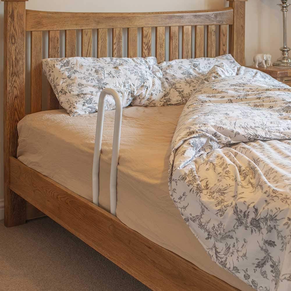 NRS Healthcare Folding EasyFit Bed Rail for Stability and Support, White, 70 x 55.4 x 52.7 cm - Image 2