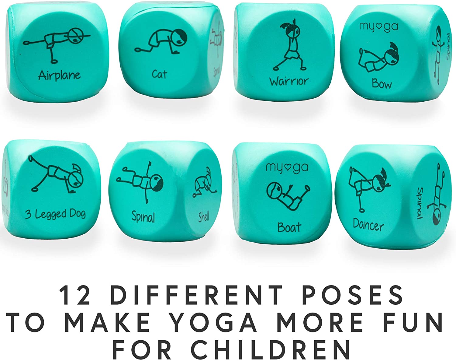 Myga RY1110 Childrens Yoga Dice, Exercise Fun Foam Dice for Kids, 2