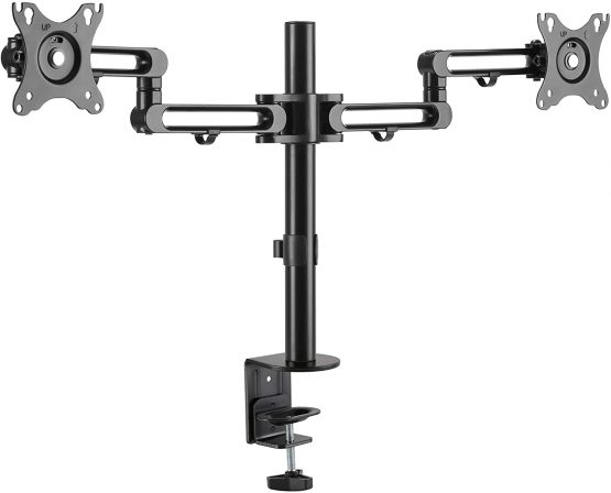 StarTech Desk Mount Dual Monitor Arm - Desk Clamp VESA Compatible Monitor Mount for up to 32 inch Displays - Ergonomic Articulating Monitor Arm - Height Adjustable/Tilt/Swivel/Rotating (ARMDUAL3) - Image 3