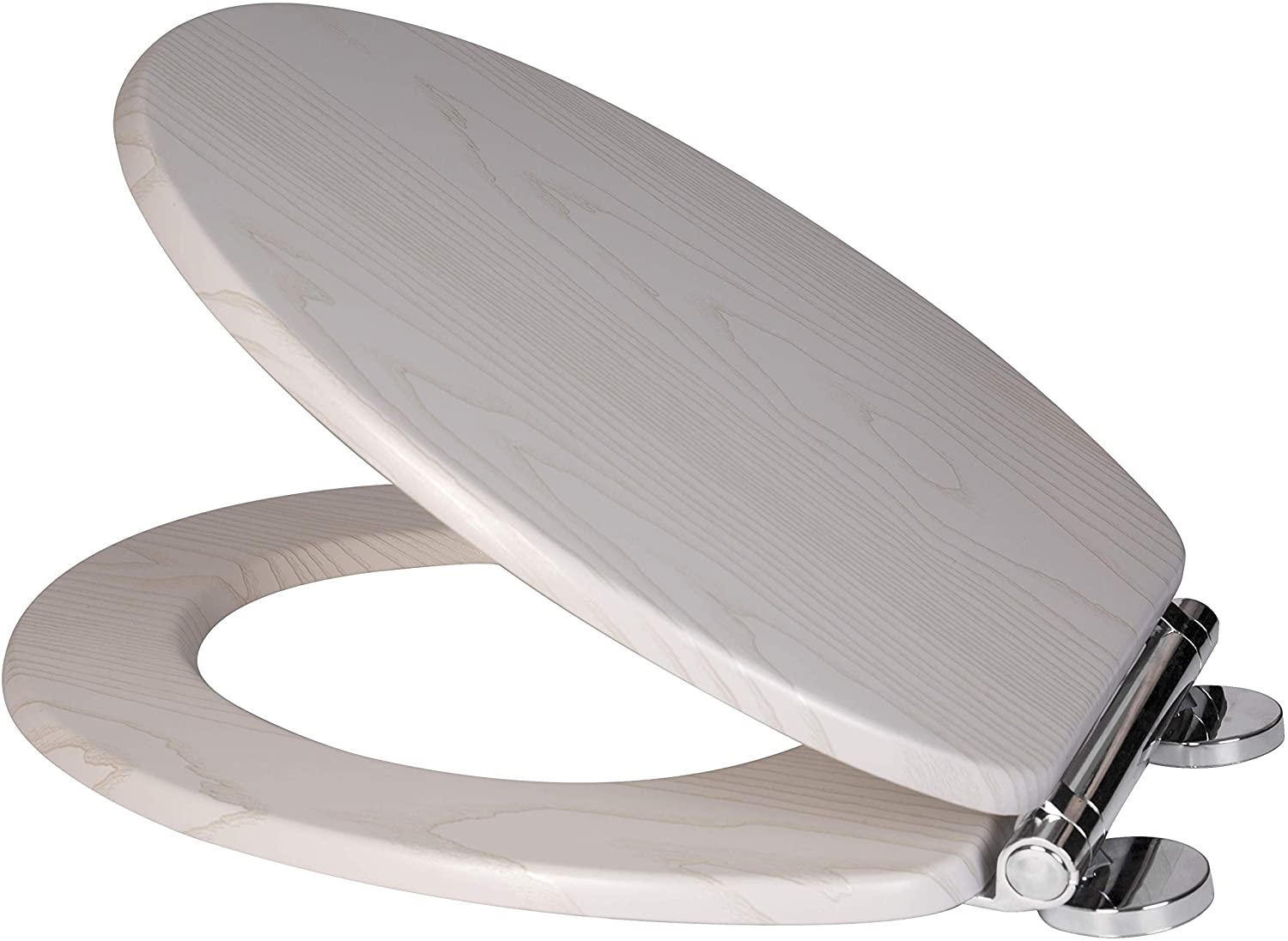 Croydex Maitland Wooden Toilet Seat White Oak - Image 2