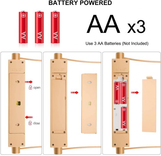 HONWELL Picture Light Wireless Display Lights Battery Powered LED Wall Light Remote Control Uplight, Rotatable Light Heads with Timer Dimmer, Art Lights for Painting Dartboard Artwork, Rose-Gold - Image 4