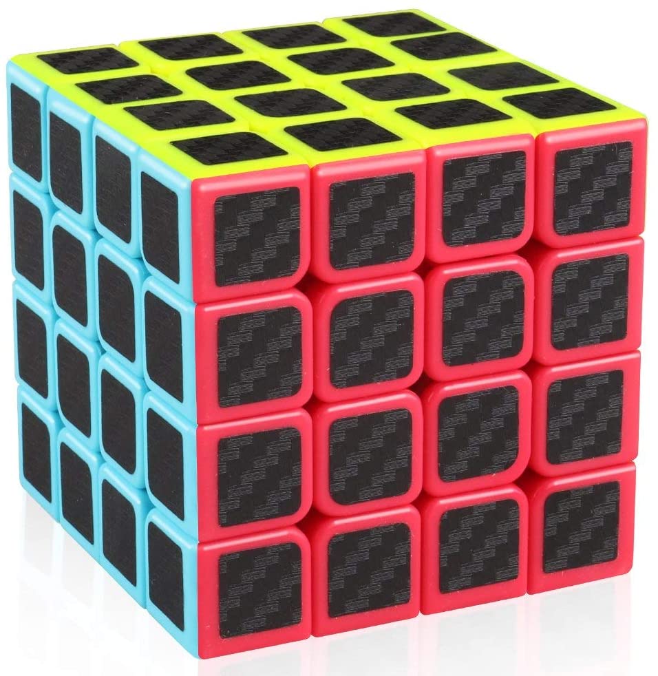 cfmour Speed Cube 4x4x4,Smooth Magic Carbon Fiber Sticker rube Speed ...