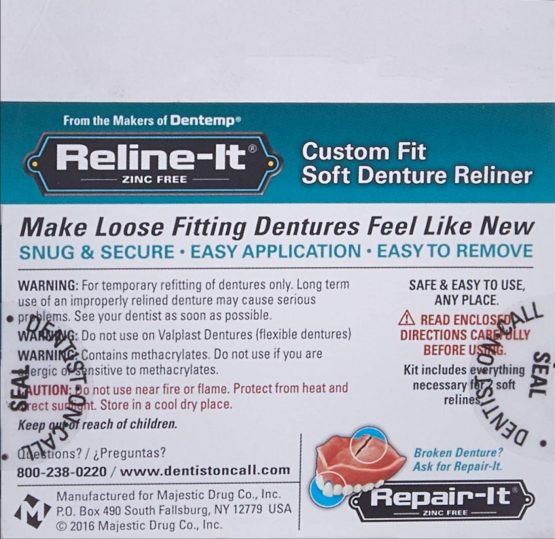 Dentemp Reline It Denture Reliner Kit BigaMart
