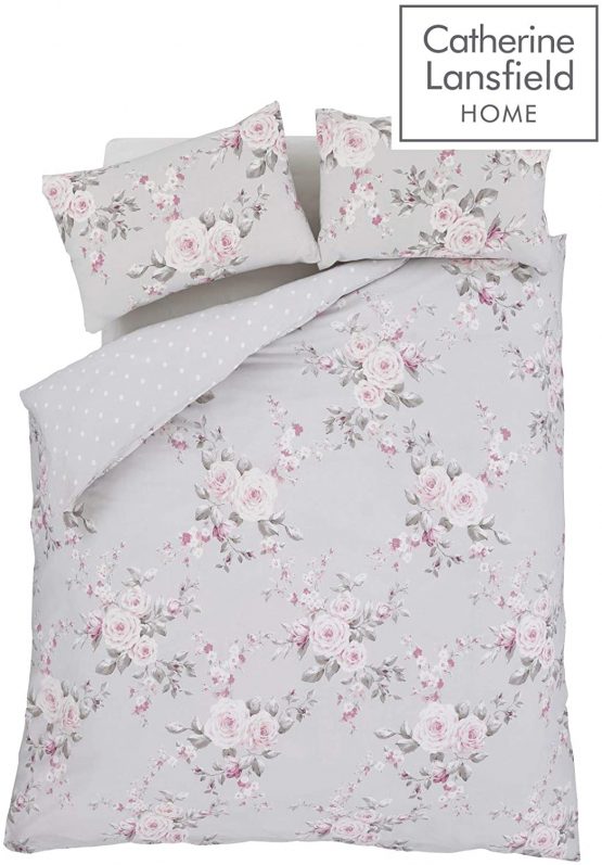 Catherine Lansfield Canterbury Easy Care King Duvet Set Grey - Image 4