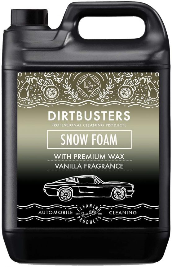 Dirtbusters vanilla snow foam non caustic shampoo cleaner with high gloss wax 5 litre for professional cleaning and valeting (1)