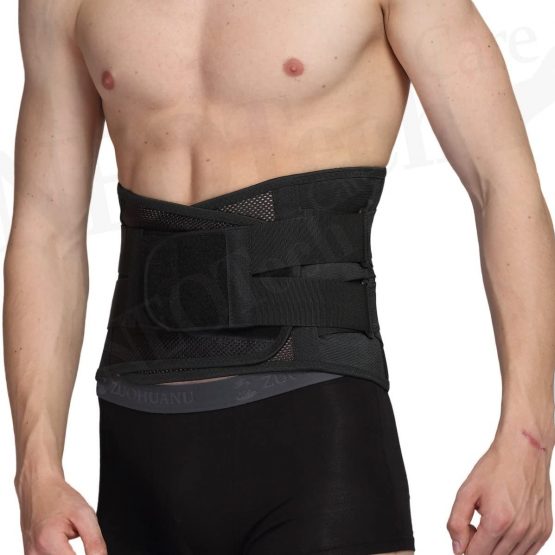 NeoTech Care Adjustable Double Pull Lumbar Brace/Lower Back Belt, Black, Size L - Image 3