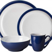 Denby 405048752 Elements Dark Blue 4 Piece Place Setting Set