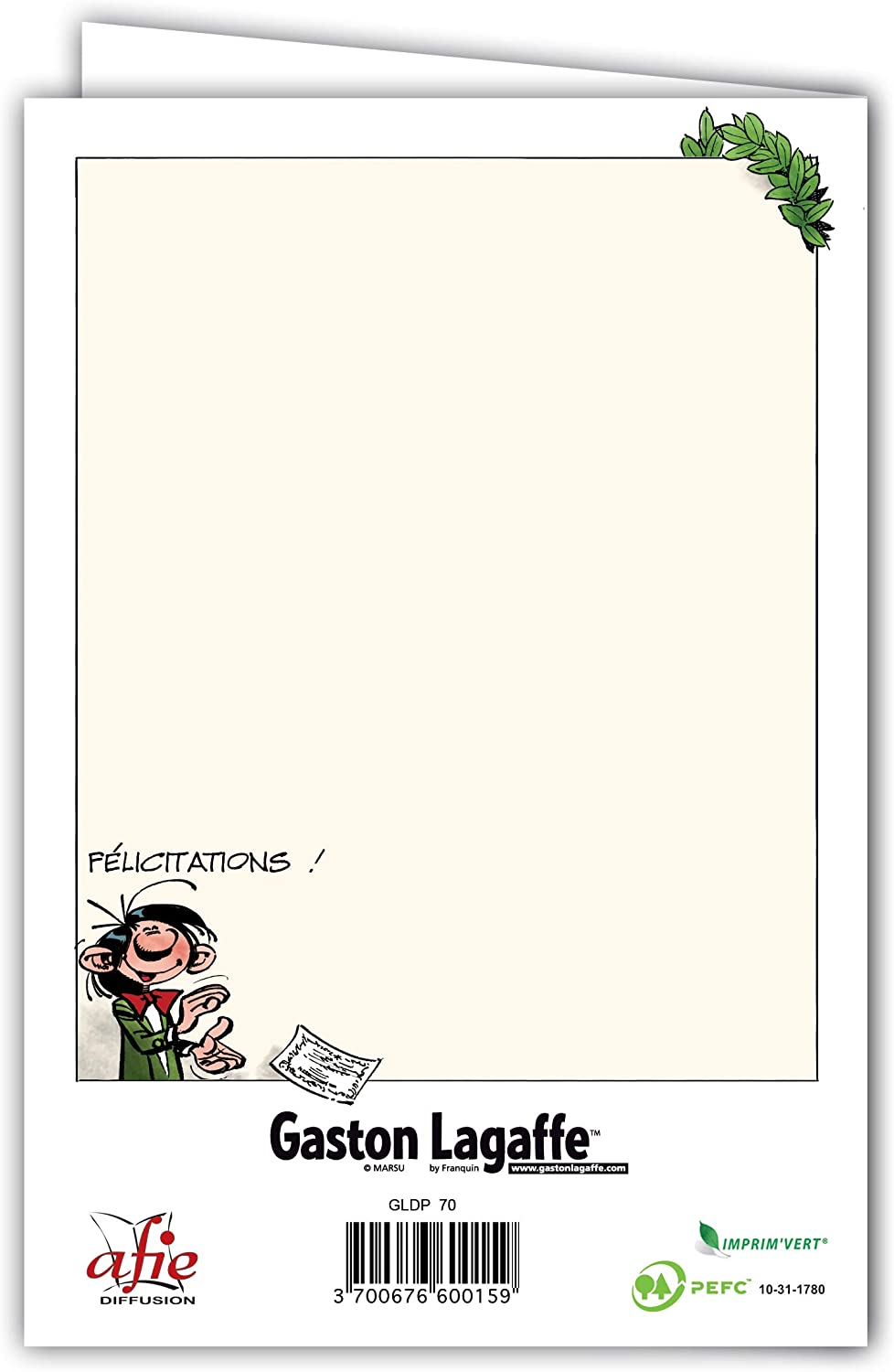 Gaston Lagaffe 20th Diploma Happy Birthday Card - Running Sport Running Jogging Shape Physical Activity Good Health - Image 3