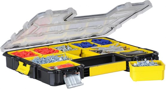 STANLEY FATMAX Pro Shallow Stackable Storage Organiser for Small Parts, Removable Compartments, 1-97-517 - Image 4